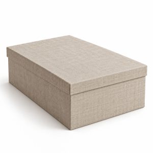 natural linen storage box removable lid handmade
