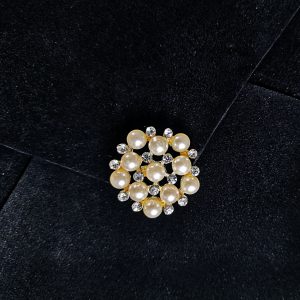 Custom Made Velvet Envelope With Pearl Brooch Embellishment