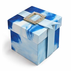 Rhinestone Buckle Favor Box with Ribbon Closure
