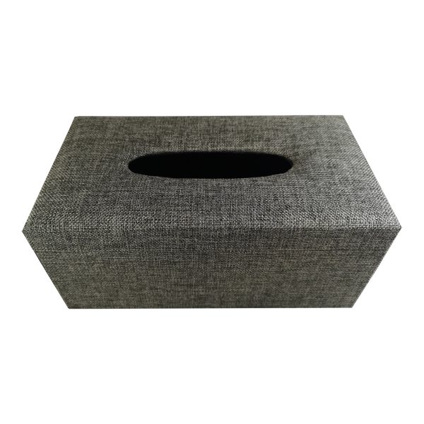 Grey linen tissue box
