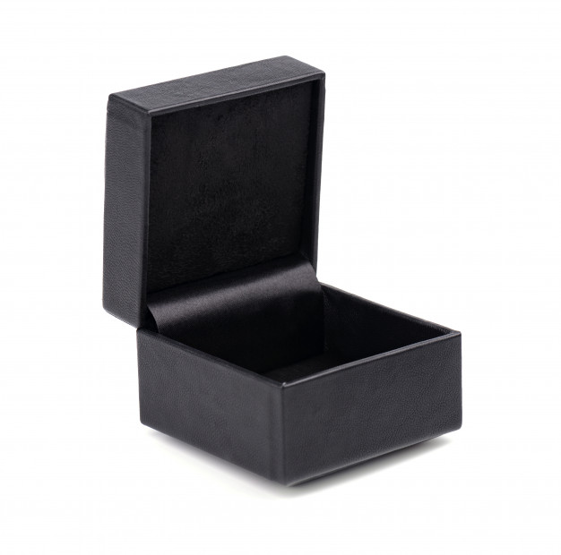 Black leatherette jewelry box