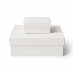 linen paper box ivory plain