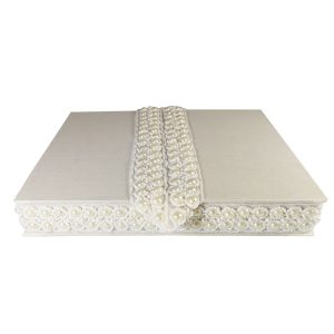 Pearl silk wedding box