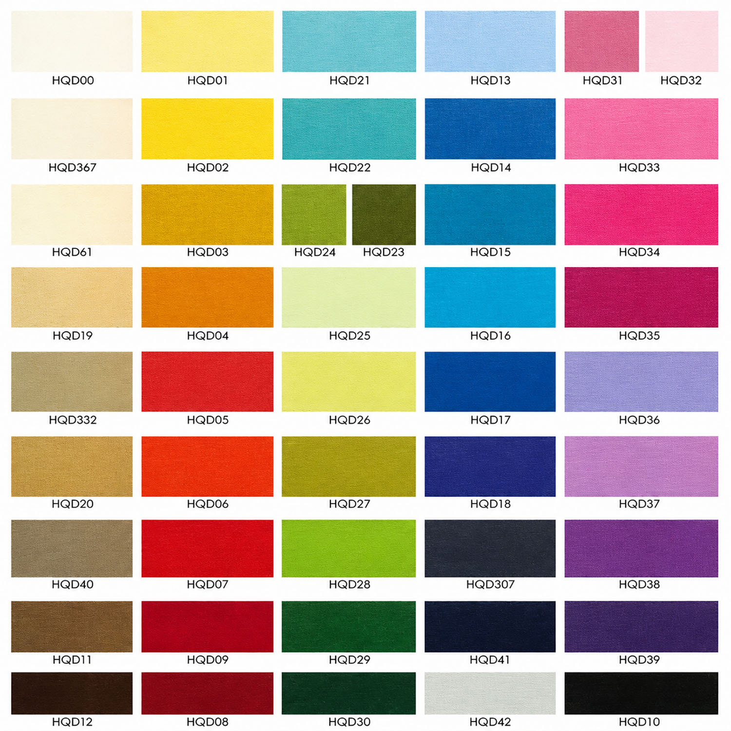 twill cotton fabric color chart