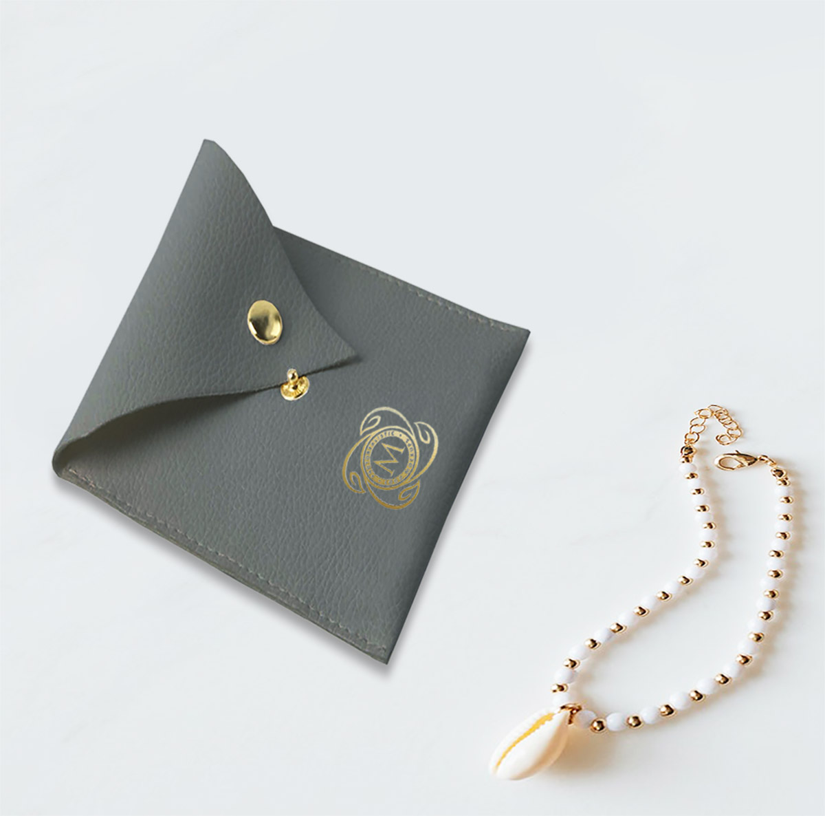 Leather jewelry envelope