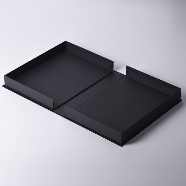 Black clamshell paper box