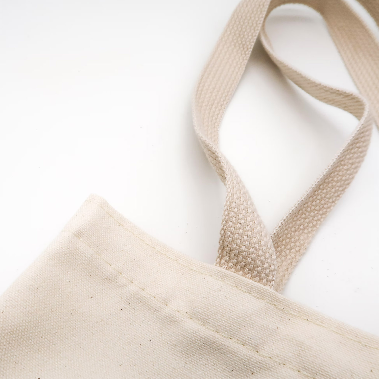 Close-up picture of Thai made cotton shopping bag handle