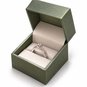 Luxury Engagement Pearl Green Ring Box