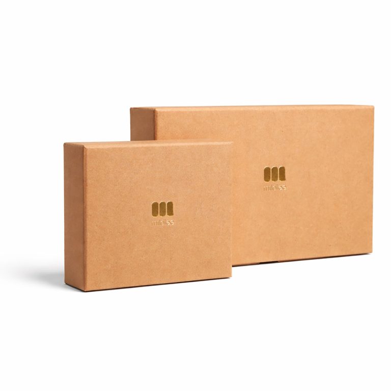 Kraft Paper Gift Boxes with Gold Foil Logo | Packaging Wholesale