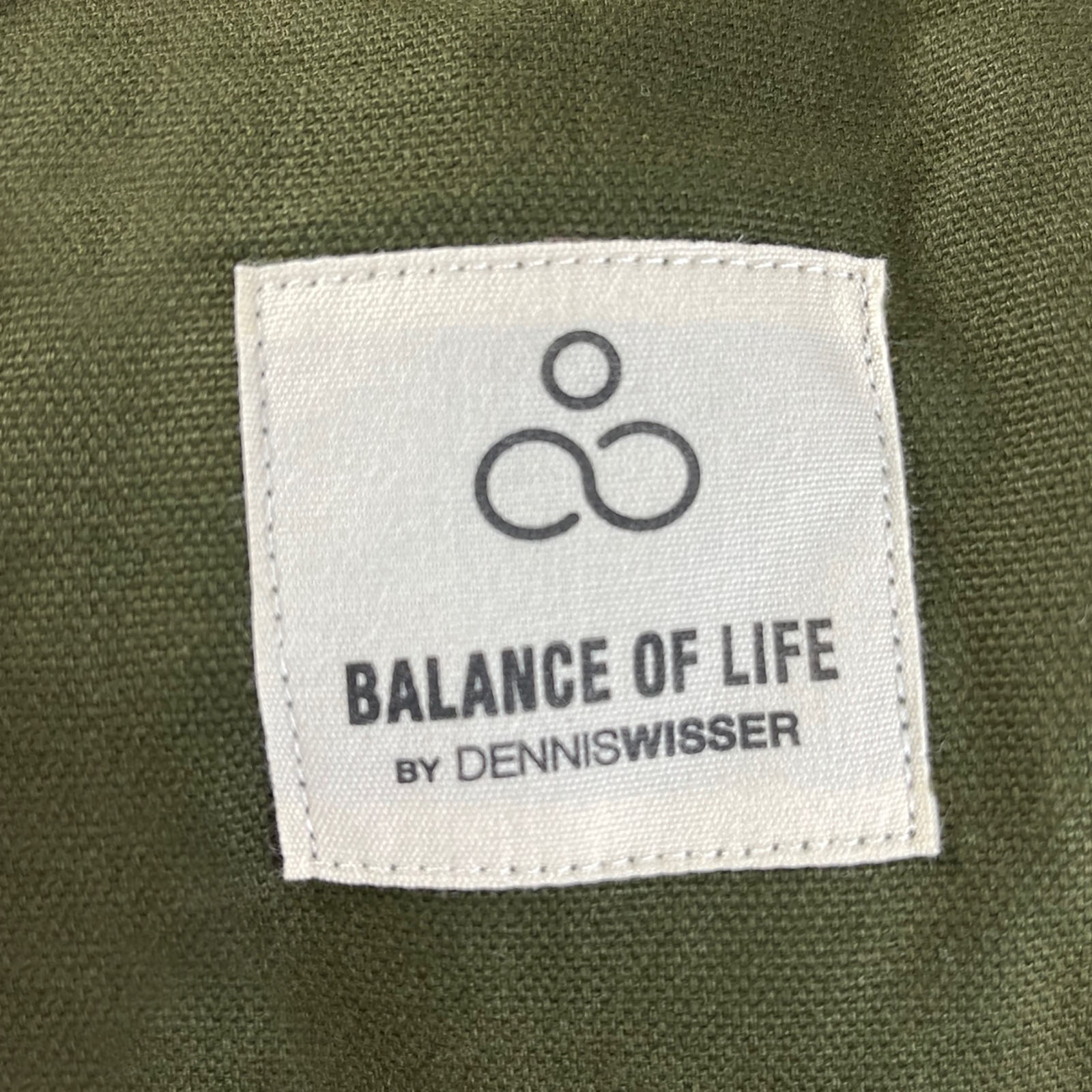 Printed cotton label on yoga bag
