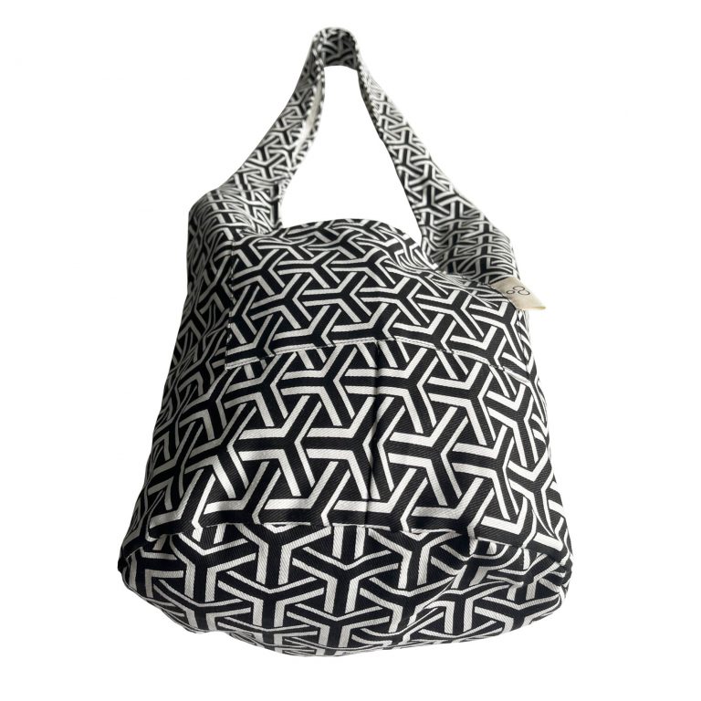 Balance Of Life Symmetric Pattern Printed Cotton Canvas Hobo Monk Yoga Bag