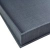 Close-up picture of grey linen photo box