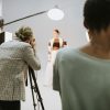 Photographer in a session with a model