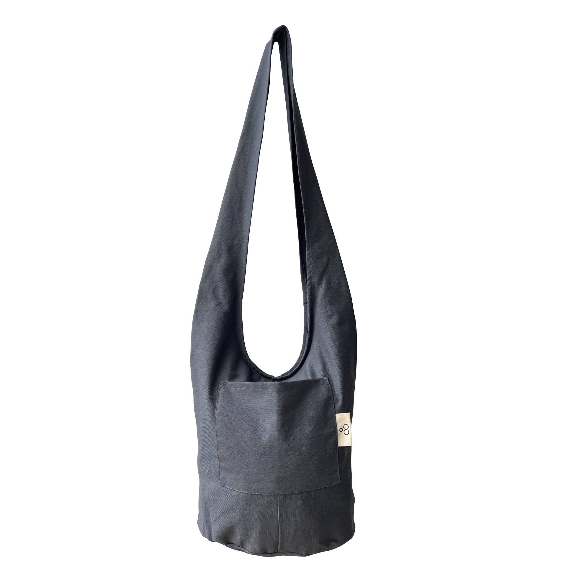 Grey Canvas Shoulder Bag With Adjustable Shoulder Straps From Thailand