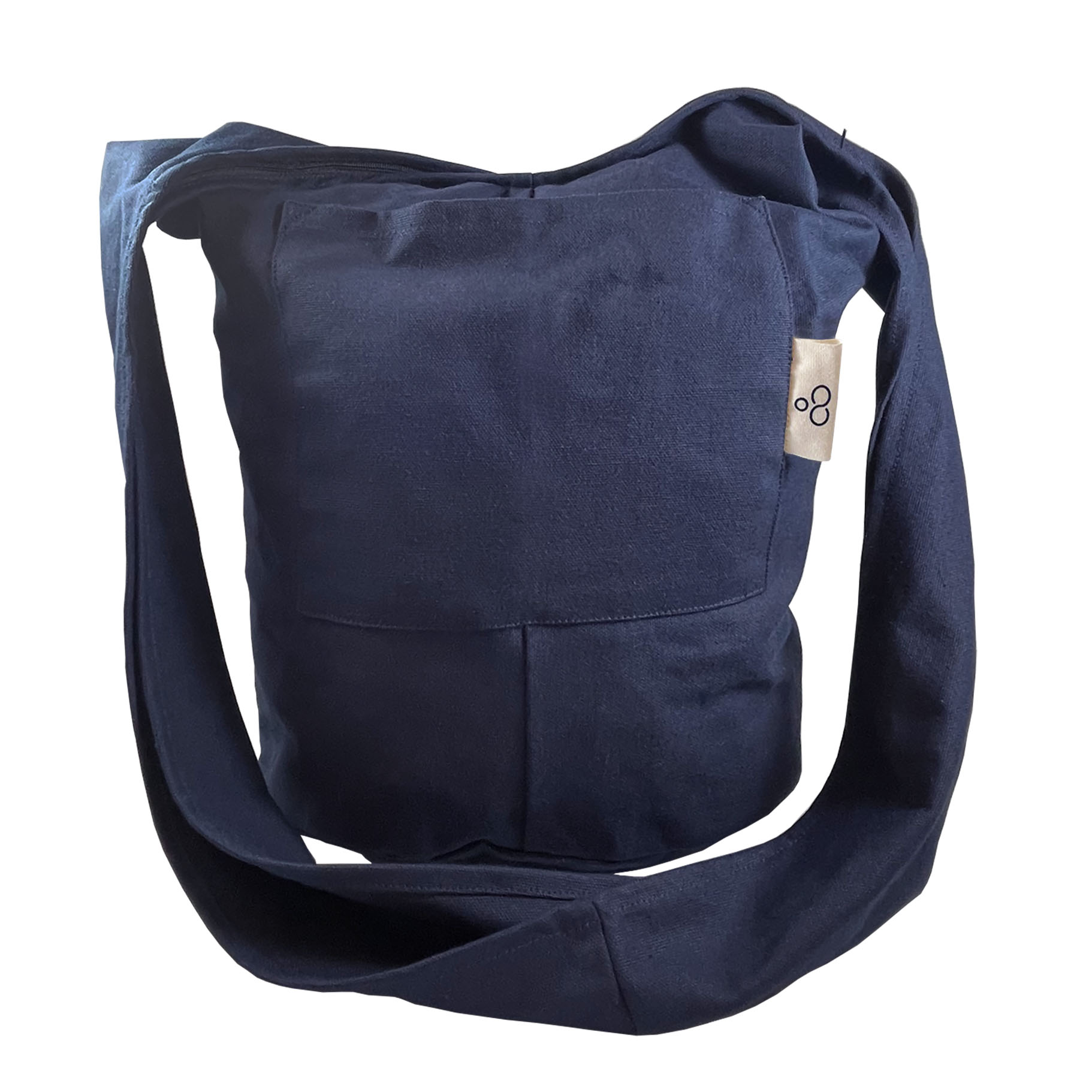 navy blue cotton canvas cross body bag