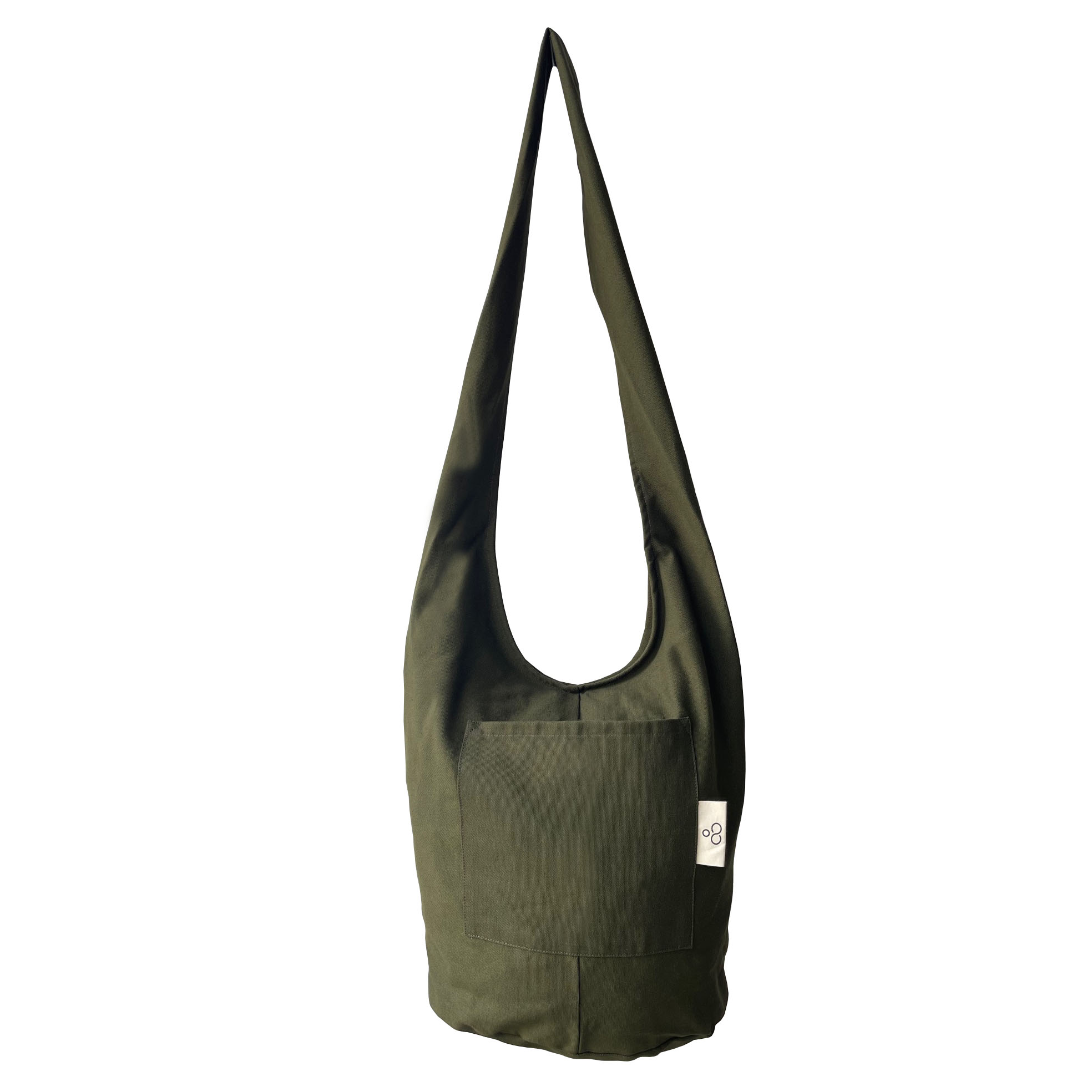 Olive green cotton monk bag