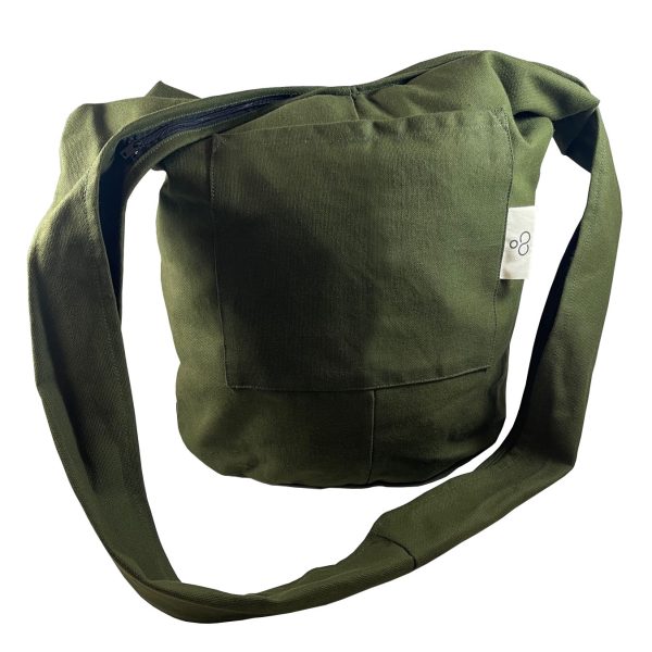 Green hippie cotton bag
