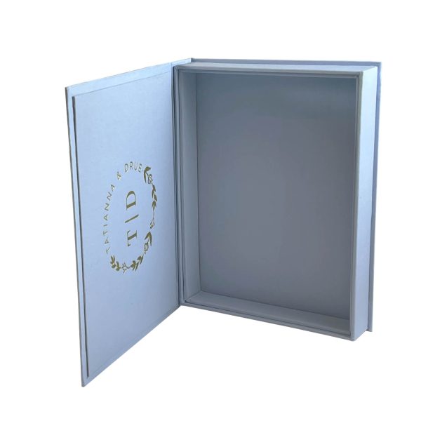 Aqua linen invitation box