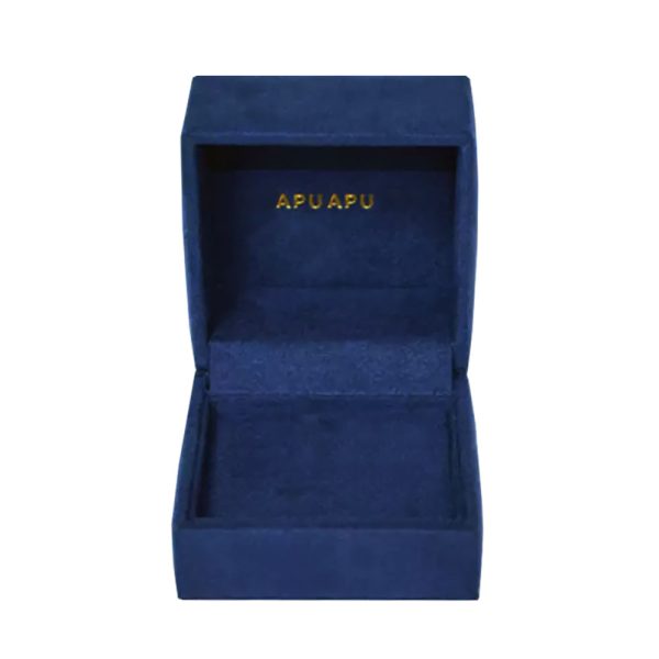 Suede jewelry box with foil stamped logo