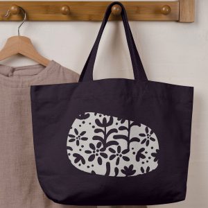 Graphic printed canvas tote bag