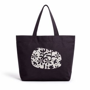 small silk screen printed canvas tote bag
