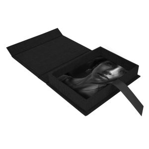 Black linen photo box
