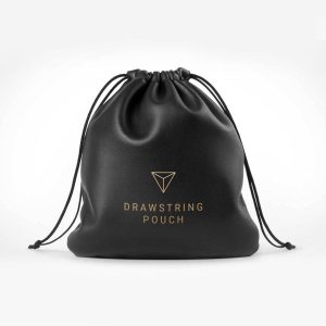 Faux leather jewelry drawstring bag