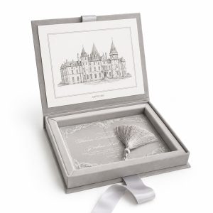Grey Suede Invitation Box for 5×7 Acrylic Cards