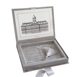 Grey suede wedding box for invitations