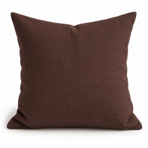 Brown hemp cushion cover handmade from heavyweight woven hemp fabric in Thailand