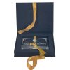 Dark blue suede box for acrylic invitation cards
