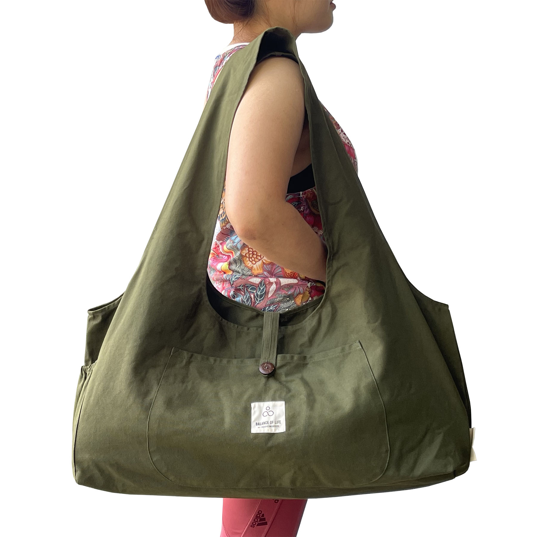 Wholesale Custom Large Capacity Printed Canvas Sling Yoga Mat Bags