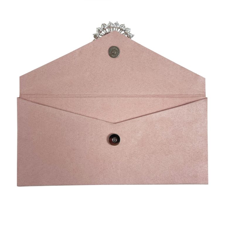 Blush Pink Suede Envelope For Luxury Wedding Invitation Cards