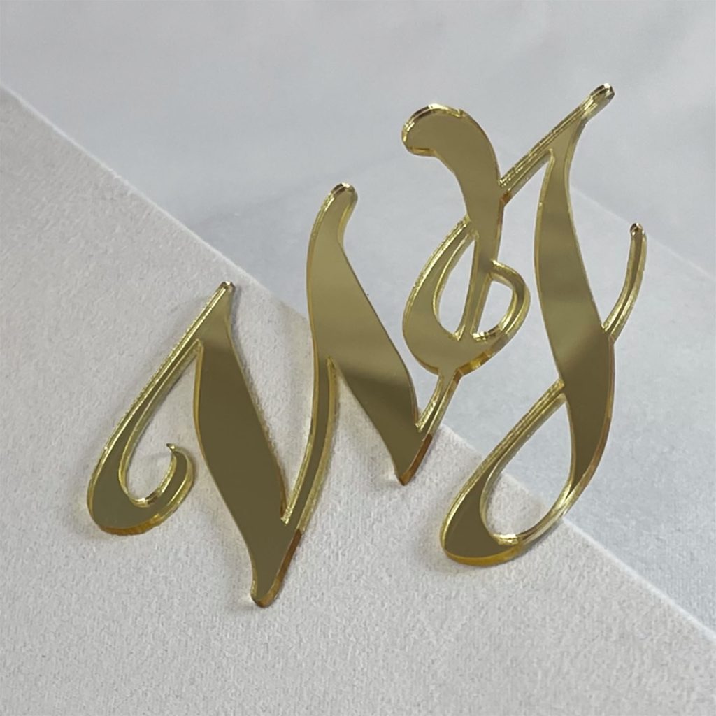 Acrylic Monogram Suede Hardcover Invitation Folio
