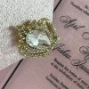 Crown brooch with rhinestones