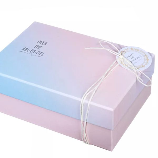 CHOOSE QUANTITY BLUE AND IVORY SQUARE BOX AND LID WEDDING FAVOUR BOXES 