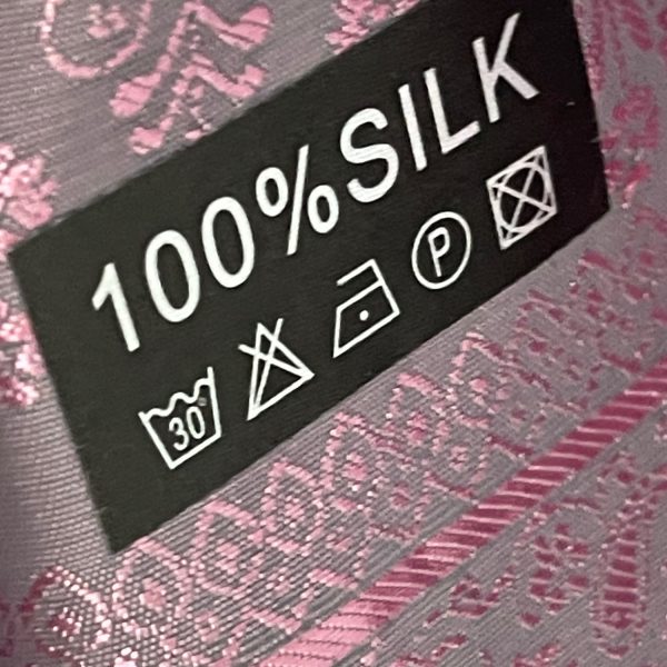 Label pink silk