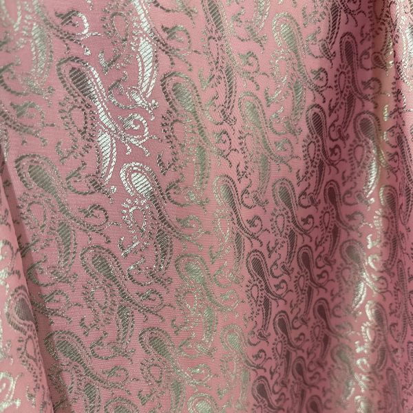pink brocade silk