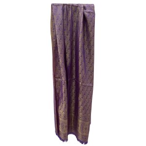 Purple brocade silk shawl