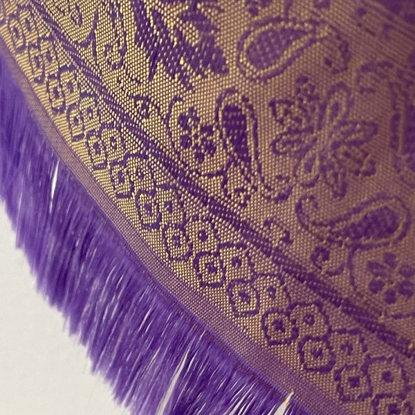 Purple and gold brocade silk