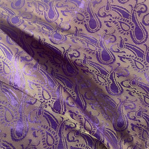 Purple and gold brocade silk
