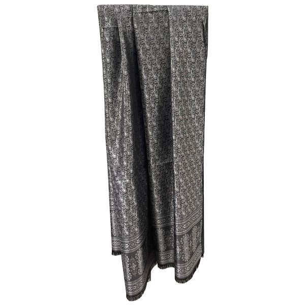 Silver Thai brocade silk shawl