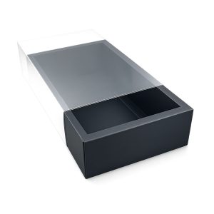 Black Folding Paper Box with Transparent Cover