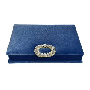 Luxury Windsor blue velvet invitation box