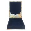Navy blue velvet box with custom printed pockets for invitation cards