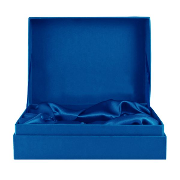Royal blue Thai silk box with satin inlay