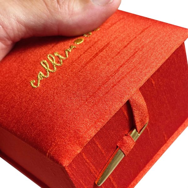Small jewelry box covered with dupioni silk
