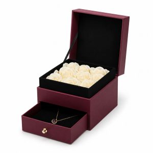 Large Thai Silk Drawer Jewelry Box with Hinged Lid | Keepsake
