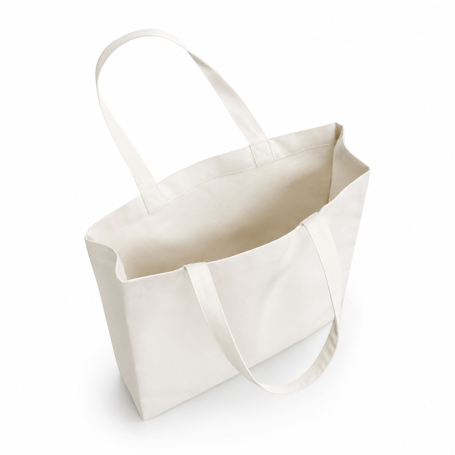 interior of cotton tote bag