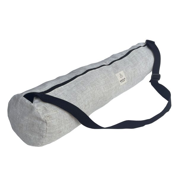 Linen fabric yoga bag with zipper closure